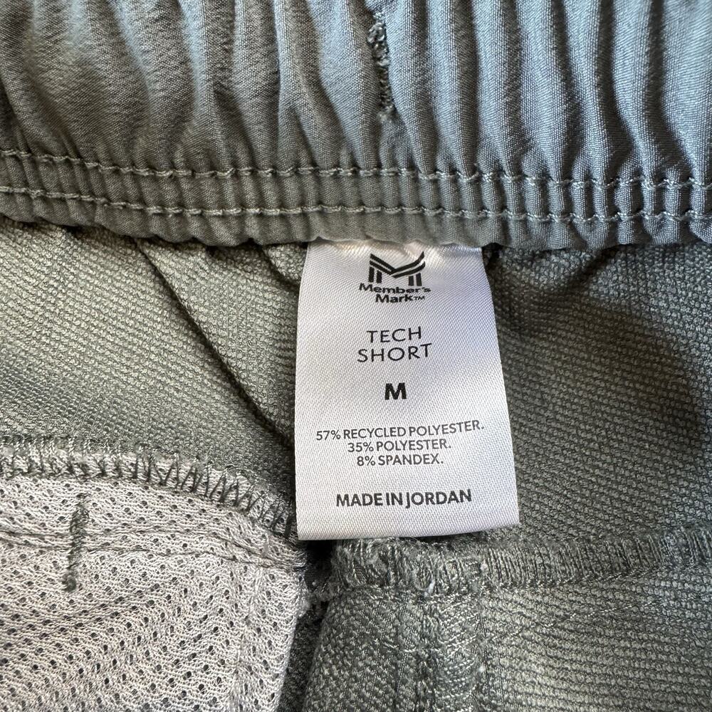 Member’s Mark Men's Tech Shorts Olive Green Elastic Waist Drawstring Size M - Picture 2 of 6